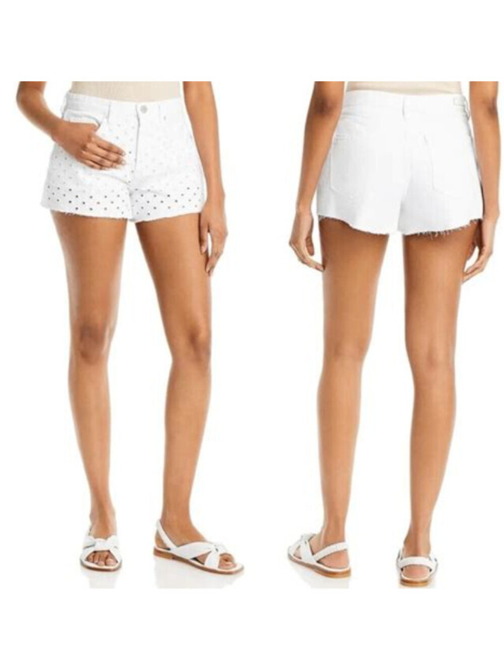 BLANKNYC The Barrow Shorts 28 Head In The Clouds White Eyelet High Rise NWT